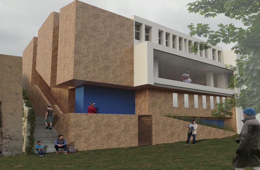 Render exterior del local comunal