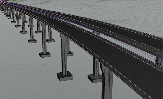 Modelo de viaducto desarrollado con OpenRoads Designer
