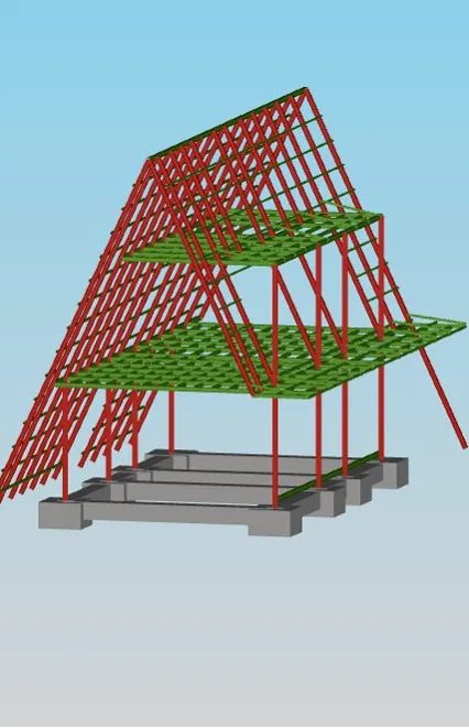 Modelo estructural de cobertura metálica